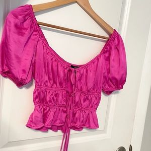 Hot pink silky top